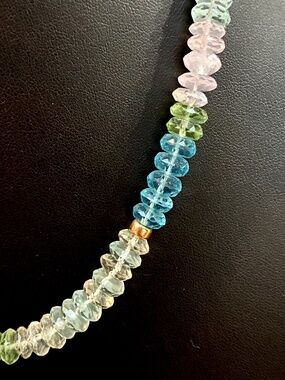 Laguna Necklace with Multicolor Glass and Gold Beads